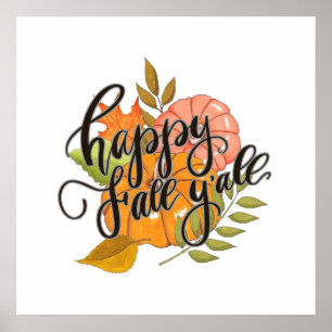 Poster Happy Fall Y'all