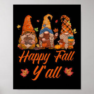 Poster Happy Fall Y'all Citrouille Spice Fall Automne Gno