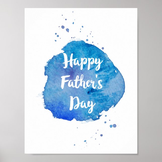 Poster Happy Fête des pères|Watercolor Splash (Devant)