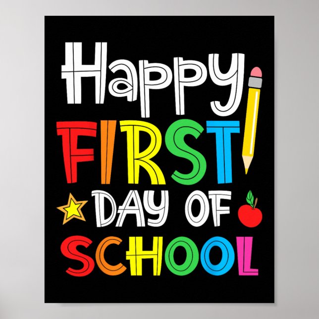 Poster Happy First Day Of School Welcome Byck To School  (Devant)