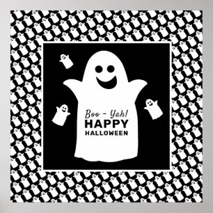 Poster Happy Ghost, Black Halloween Party