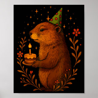 Poster Happy Groundhog Day Holiday Funny Groundhound Birt
