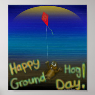 Poster Happy Groundhog Day print