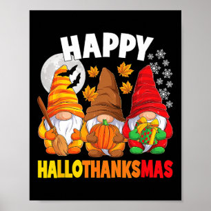 Poster Happy HalloThanksMas Halloween Thanksgiving Christ