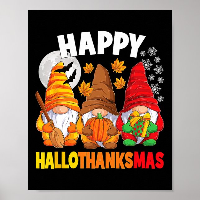 Poster Happy HalloThanksMas Halloween Thanksgiving Christ (Devant)