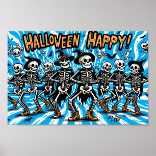 Poster Happy Halloween Skeletons : Dancing Crew