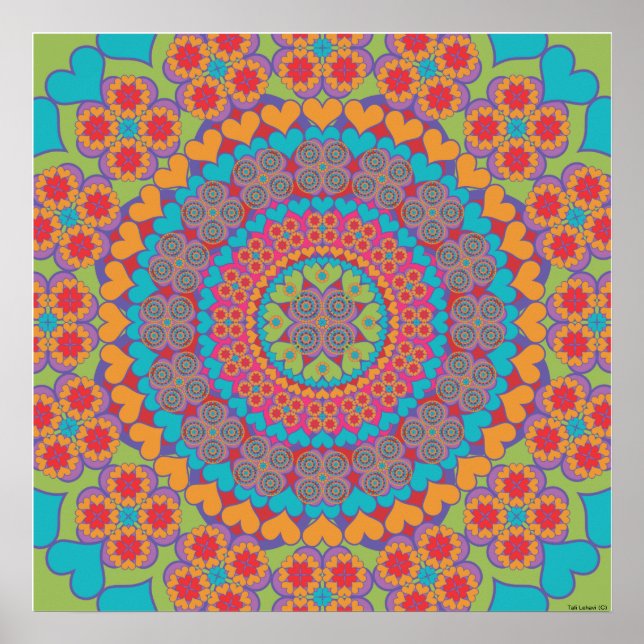 Poster Happy Heart Mandala 1 (Devant)