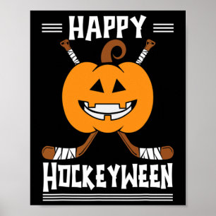 Poster Happy Hockeyween Joueur de hockey sur glace Hallow