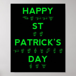 Poster Happy Jour de la Saint Patrick Fierté Sourde Langu