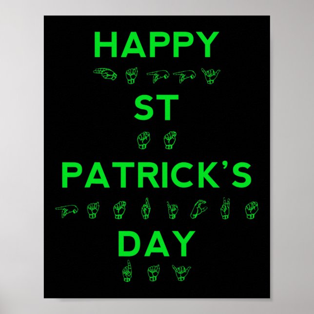 Poster Happy Jour de la Saint Patrick Fierté Sourde Langu (Devant)