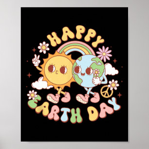 Poster Happy Jour des terres Chemise mignonne Jour des te