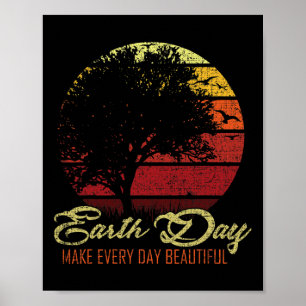 Poster Happy Jour des terres Grunge Enfants Garçons Fille