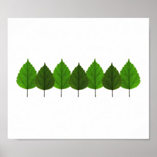 Poster Happy Little Green Tree Leaf Forest