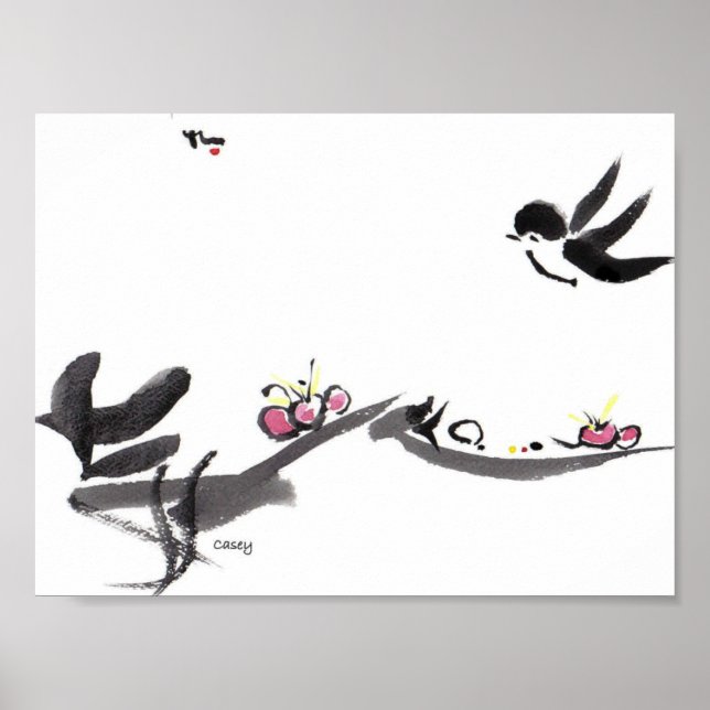 Poster Happy Little Swallow Art Print (Devant)