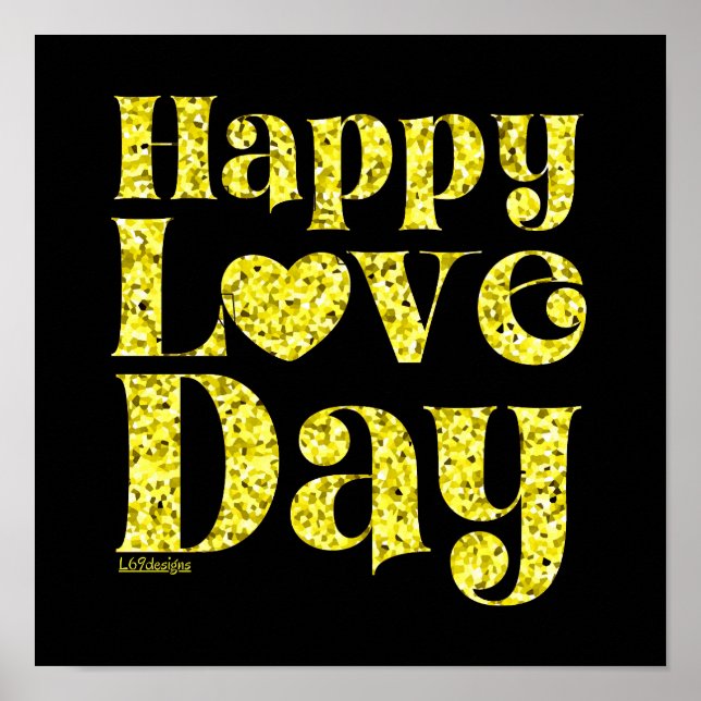 Poster HAPPY LOVE DAY or (Devant)