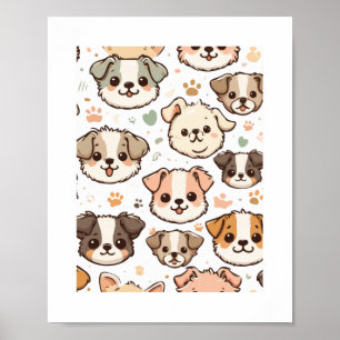 Poster Happy mignon Motif Puppies