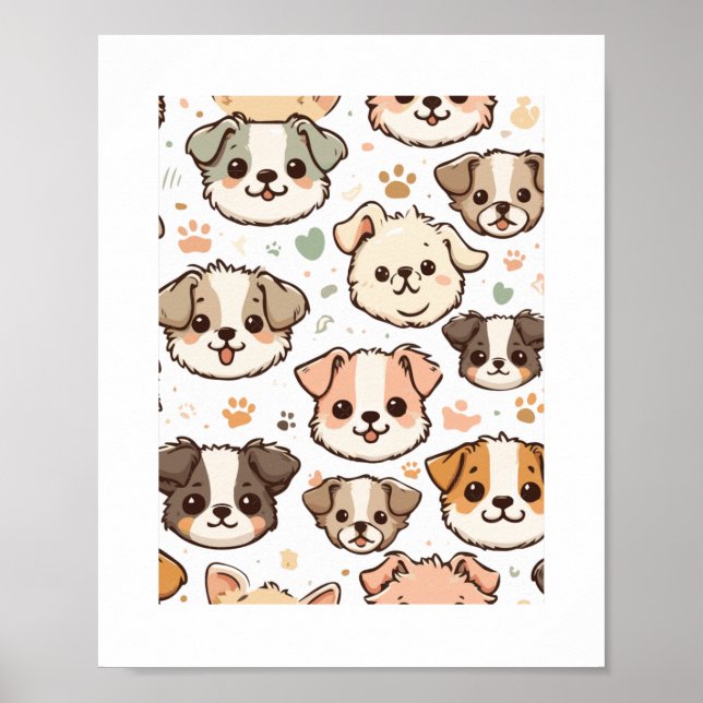Poster Happy mignon Motif Puppies (Devant)