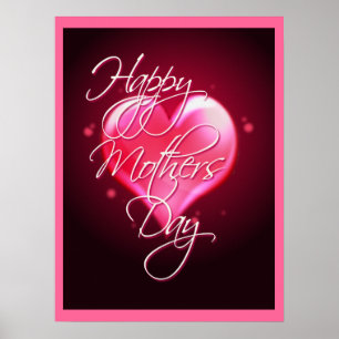 Poster HAPPY MOTHER'S DAY HEART/border by SHARON SHARPE
