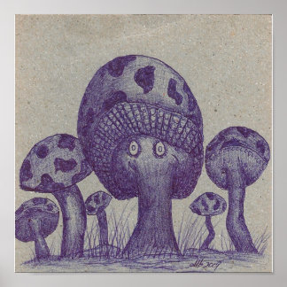 Poster Happy Mushroom Prints