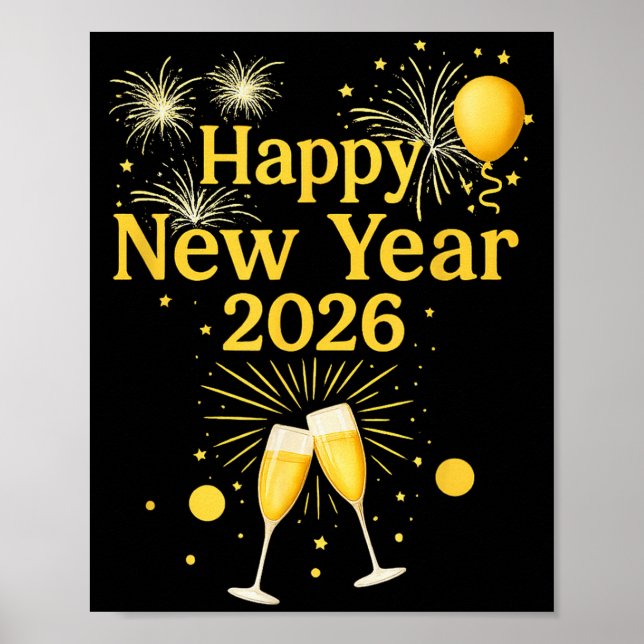 Poster Happy New Year 2026  (Devant)