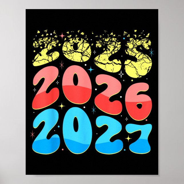 Poster Happy New Year 2026 Coming Soon 2027 Funny 67 Meme (Devant)