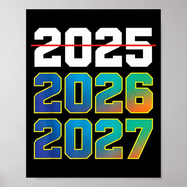 Poster Happy New Year 2026 Coming Soon 2027 Funny 67 Meme (Devant)
