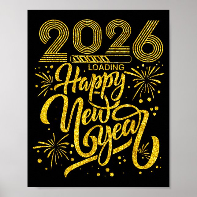 Poster Happy New Year 2026 Funny New Years Eve Party Men  (Devant)