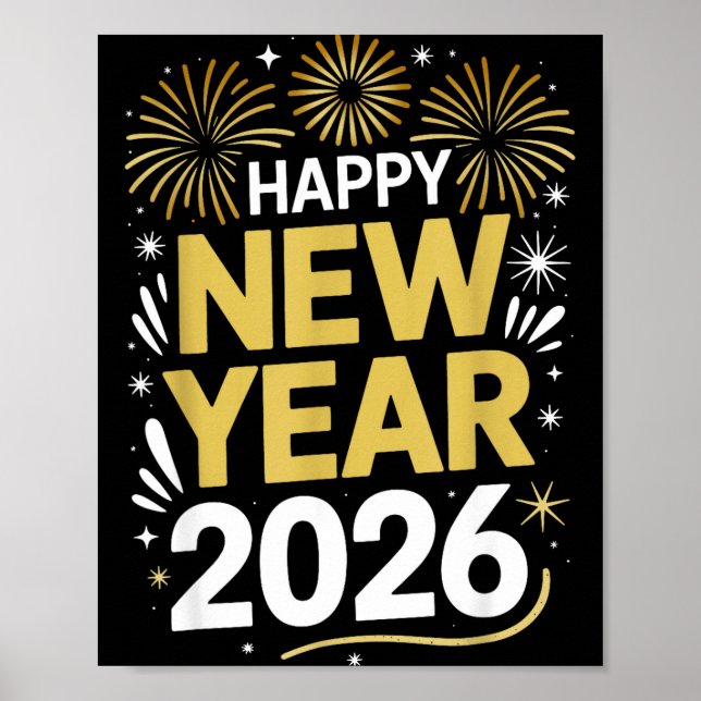 Poster Happy New Year 2026 - New Year's Eve 2026  (Devant)