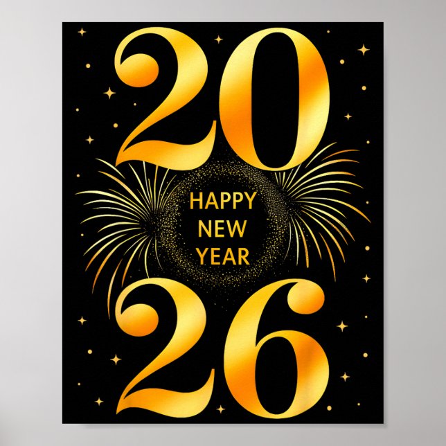 Poster Happy New Year 2026 New Year's Eve Party Countdown (Devant)