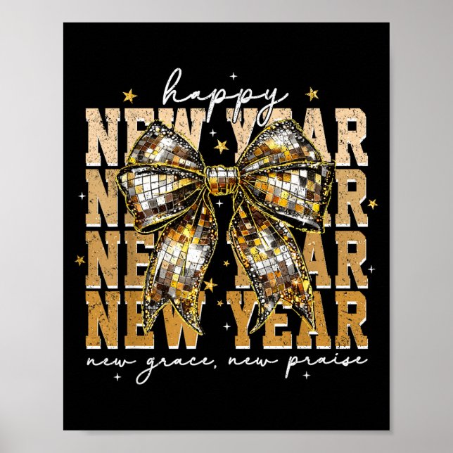 Poster Happy New Year Coquette Bow New Year New Grace New (Devant)