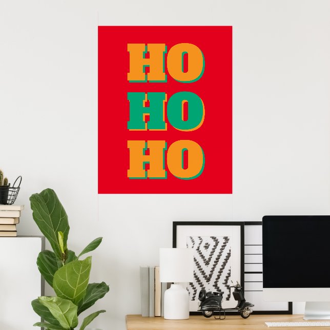Poster Happy New Year Merry Christmas Holiday Season HoHo (Bureau à domicile)