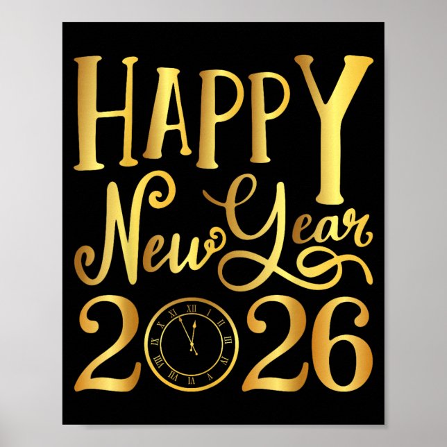 Poster Happy New Year Party 2026 Family Matching  (Devant)