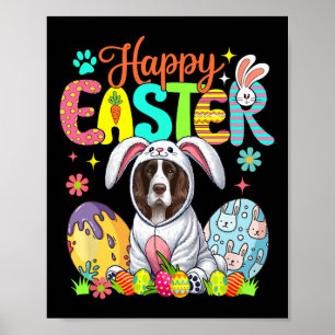 Poster Happy Pâques Anglais Springer Spaniel Cosplay Bunn
