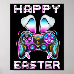 Poster Happy Pâques contrôleur de jeu vidéo Funny Gamer B