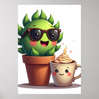 Poster Happy Succulent Plant Parent Kawaii Sticker Mug