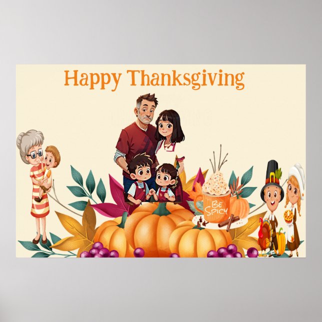 Poster Happy Thanksgiving (Devant)