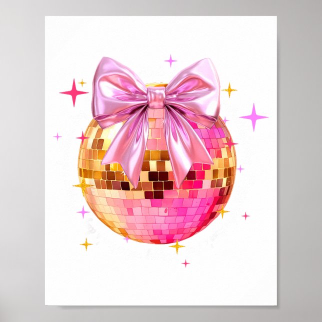 Poster Happy Valentine's Day Funny Coquette Disco Ball Gi (Devant)