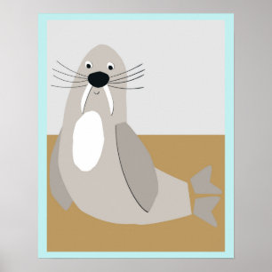 Poster Happy Walrus Colorblock