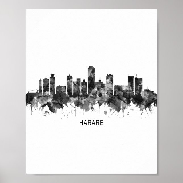 Poster Harare Zimbabwe Skyline (Devant)