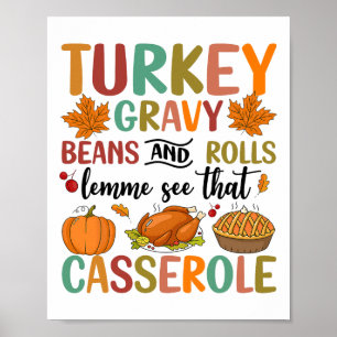 Poster Haricots Gravés bons thanksgivings Et Roulettes Me