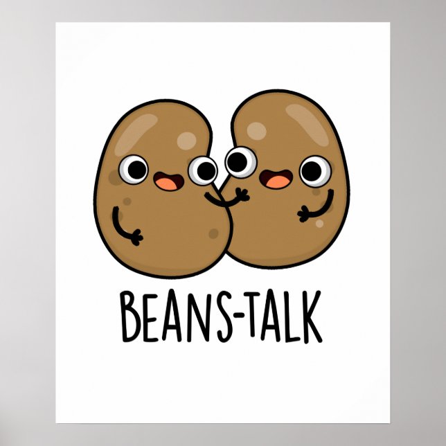 Poster Haricots Parler amusant Veggie Bean Pun (Devant)