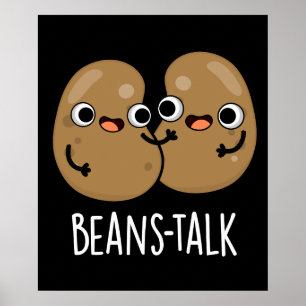 Poster Haricots Parler amusant Veggie Bean Pun Dark BG