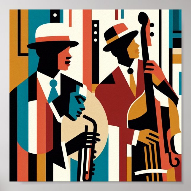 Poster Harlem Renaissance Jazz Trio (Devant)