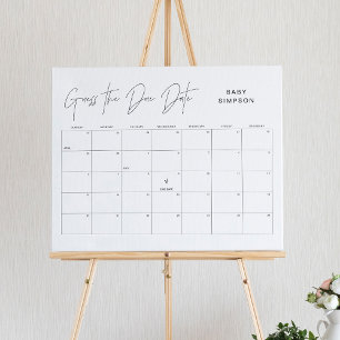 Poster HARLOW Devinez La date d'échéance Baby shower Jeu 