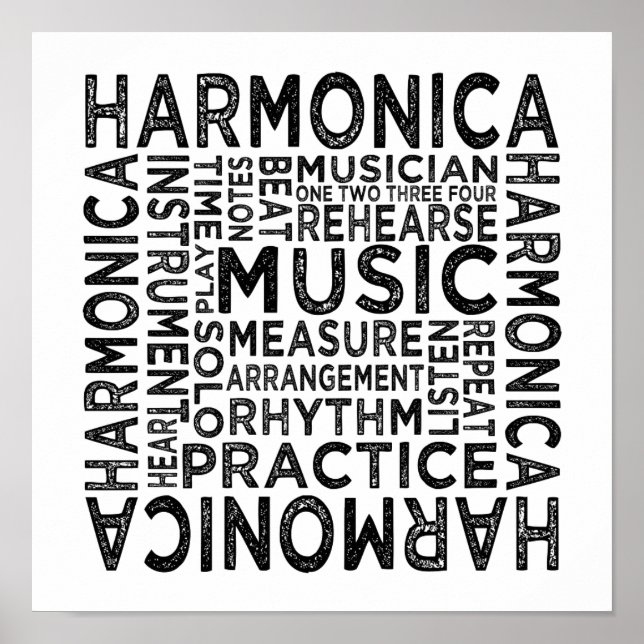 Poster Harmonica Typographie (Devant)