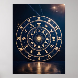 Poster Harmonie céleste : Symphonie Zodiac Mandala