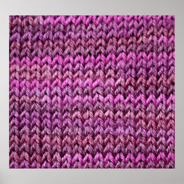 Poster Harmonie de Knit : Texture de bande violette (Devant)