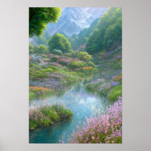 Poster Harmonie de la nature, Paysage de Sping