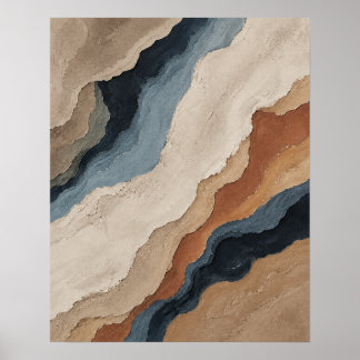 Poster Harmonie de la Terre et de l'Eau art abstrait