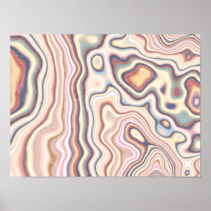 Poster Harmonie de marbre pastel fluide